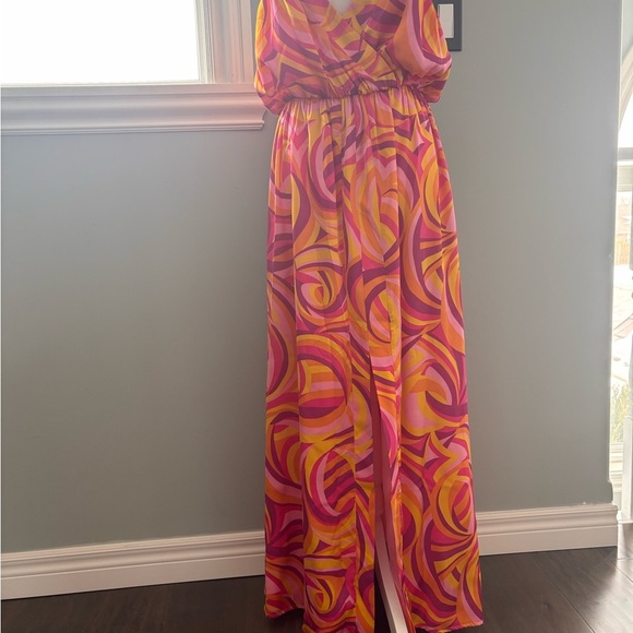 House of Harlow Vibrant Pink and Orange Maxi Dress - Picture 4 of 6
